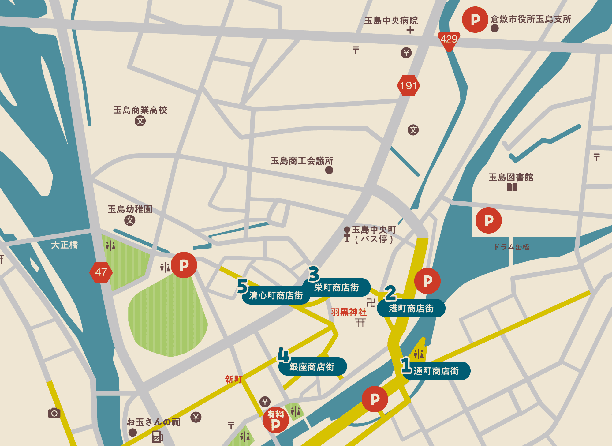 みなと朝市会場MAP